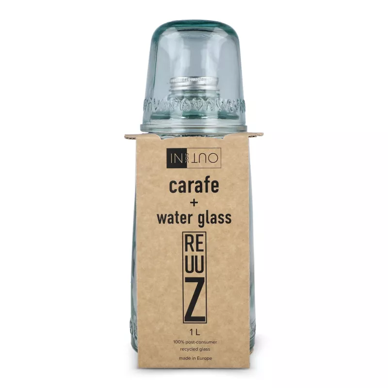 Zestaw do napojów z recyklingowanego szkła InSideOut ReuuZ 1 l - transparentny (LT57014-N0004)