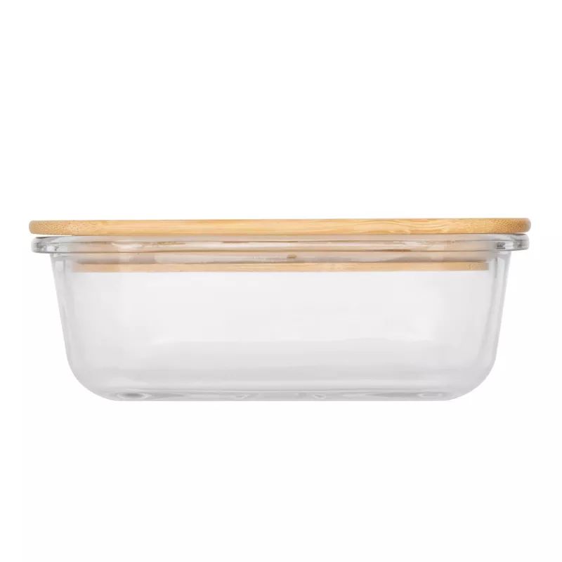 Pudełko na lunch z bambusową pokrywką : pojemność ok. 350 ml - transparentny (56-0306027)