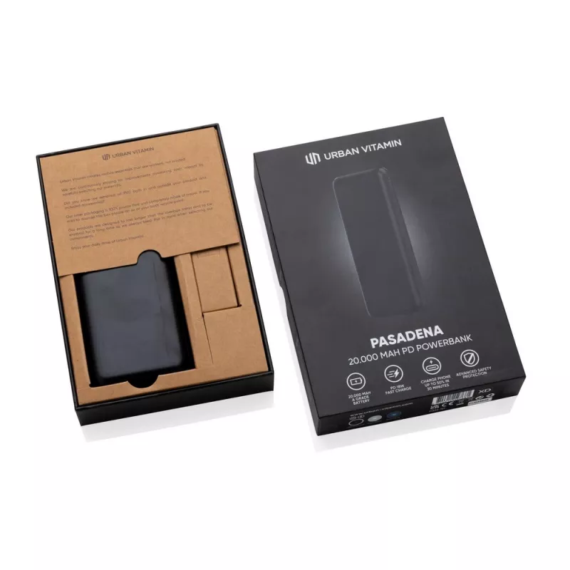Szybki power bank 20000 mAh Urban Vitamin - czarny (P322.751)
