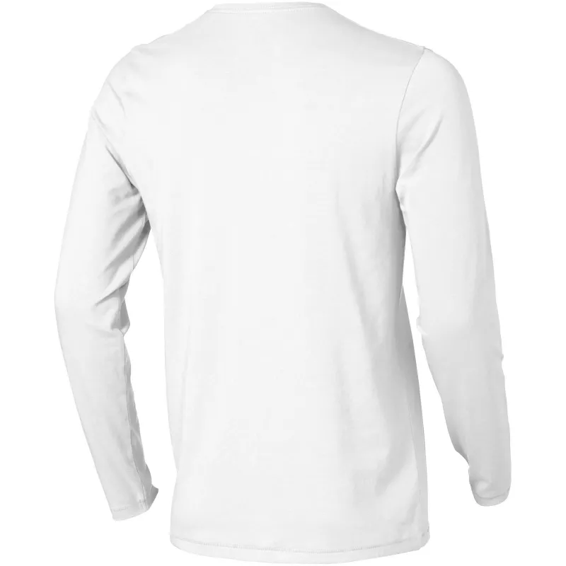Męski T-shirt organiczny Ponoka z długim rękawem - Biały (38018-WHITE)