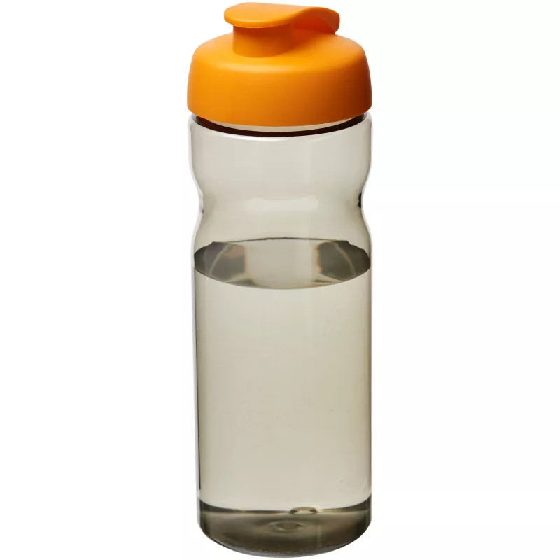 Bidon H2O Eco o pojemności 650 ml z wieczkiem zaciskowym - Ciemnografitowy-Pomarańczowy (21009707)