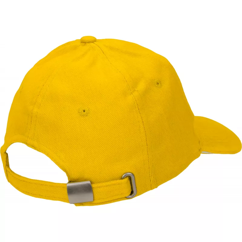 Czapka z daszkiem bawełniana 6 paneli, 260 g/m² CURTIS - żółty (5046608)