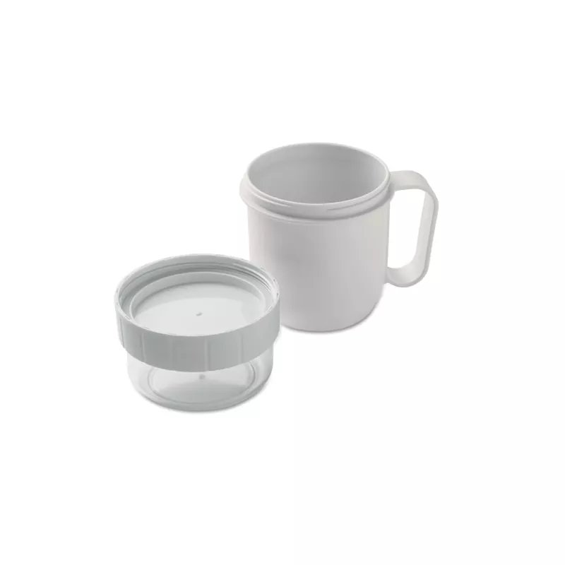 Kubek śniadaniowy z pojemnikiem 450 ml CUP ON GO - Bialy (MO2679-06)