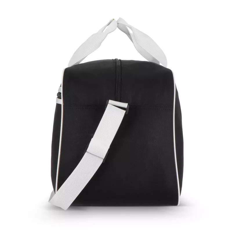 Torba sportowo-podróżna R-PET 600D 48 x 25 x 28 cm 30 l - czarno / biały (LT95366-N0201)
