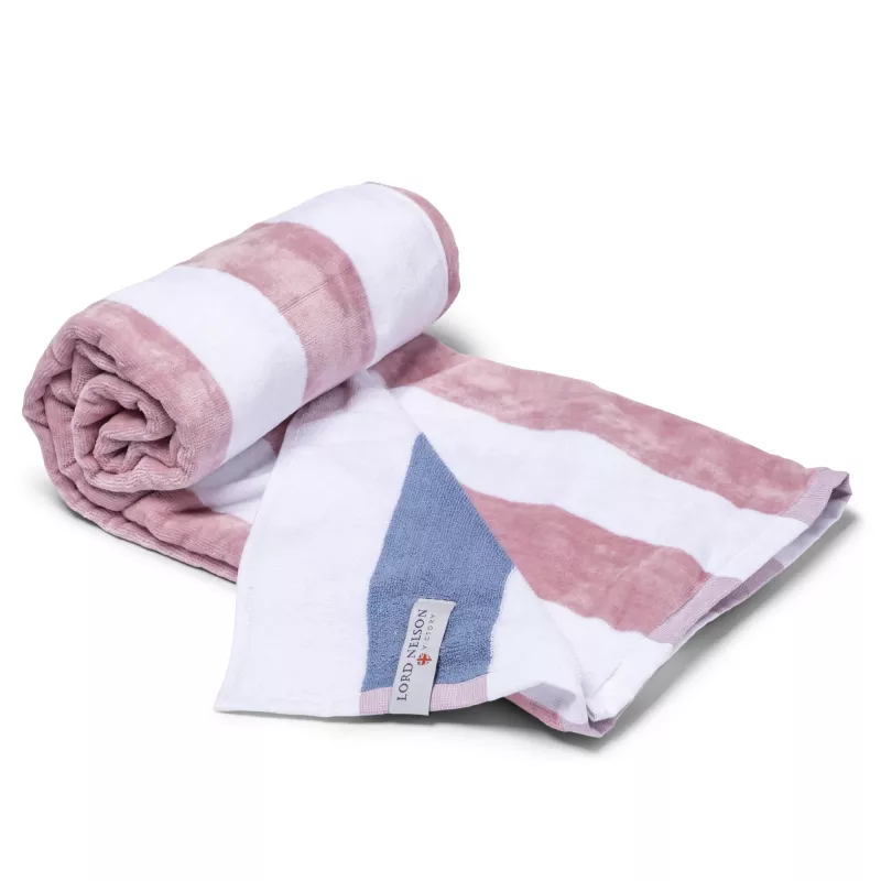 Ręcznik plażowy Lord Nelson 80x160 cm - biało / pasteloworóżowy (LT54305-N0179)