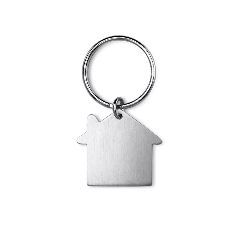Brelok aluminiowy w kształcie domu HEIM - Srebrny Mat (KC6589-16)