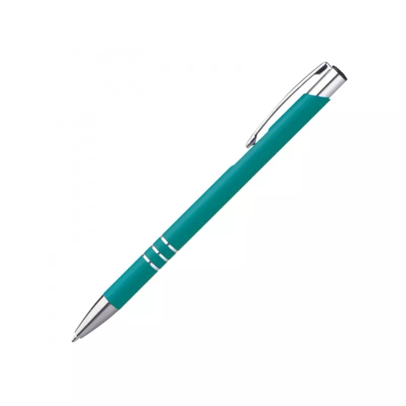 Długopis metalowy soft touch NEW JERSEY - turkusowy (055514)