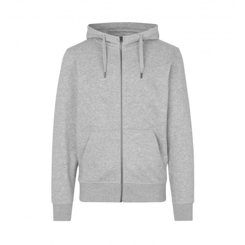 Bluza z kapturem ID CORE/zip 0638 300 g/m² - Grey Melange (0638-GREY MELANGE)