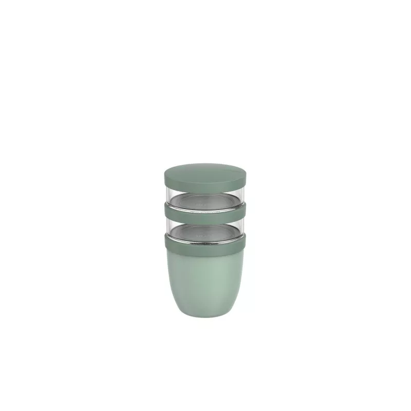 Mepal Ellipse 3-częściowy izolowany pojemnik na lunch o pojemności 500 ml + 2 x 200 ml - Zielony szałwiowy (11314361)