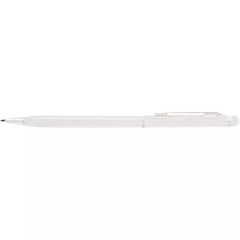 Długopis metalowy błyszczący z  touch pen-em | Raymond - biały (V1660-02)