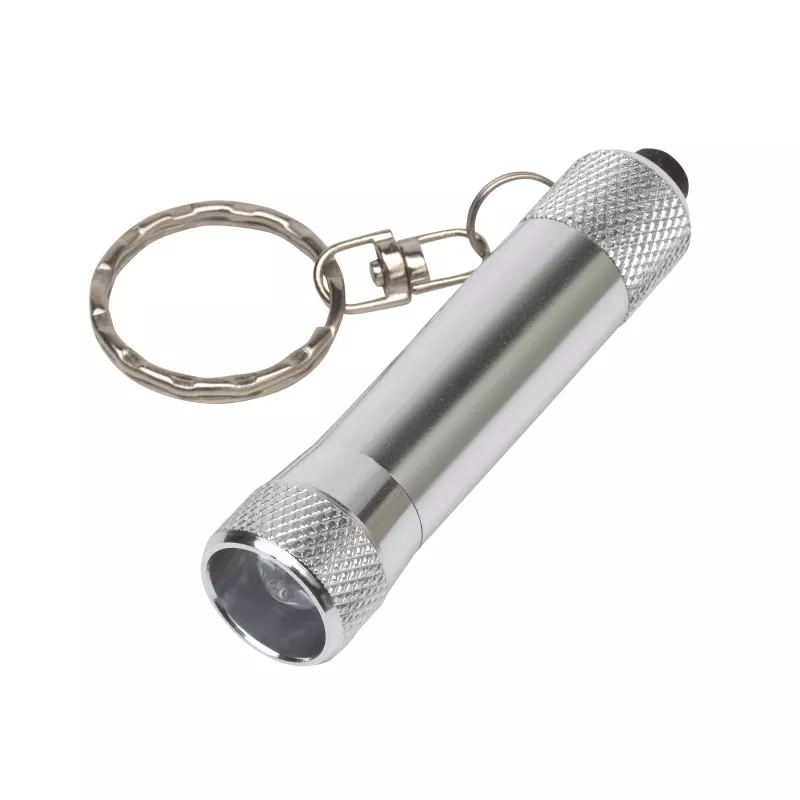 Brelok z latarką LED FLARE - srebrny (56-0407852)