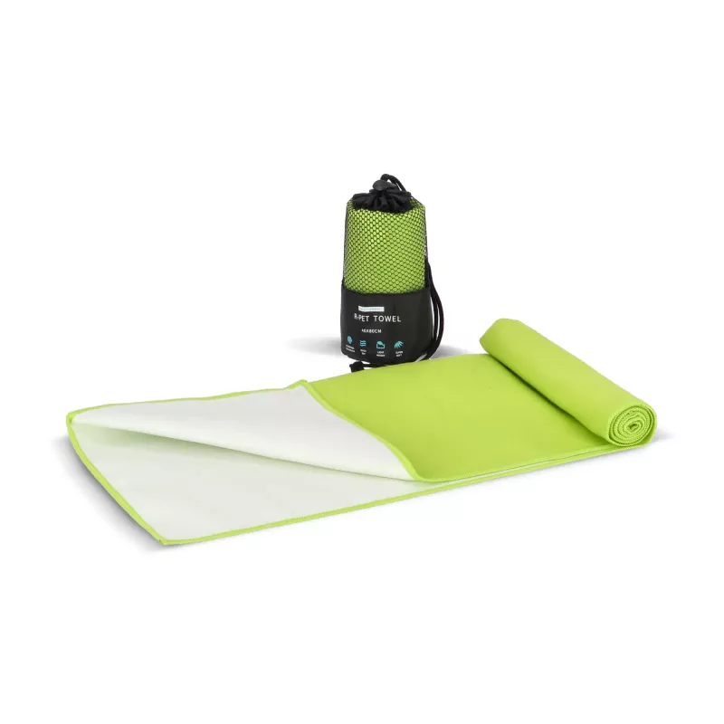 R-PET Szybkoschnący ręcznik 40×80 cm z woreczkiem, sublimacja. - jasnozielony (LT97214-N0032)