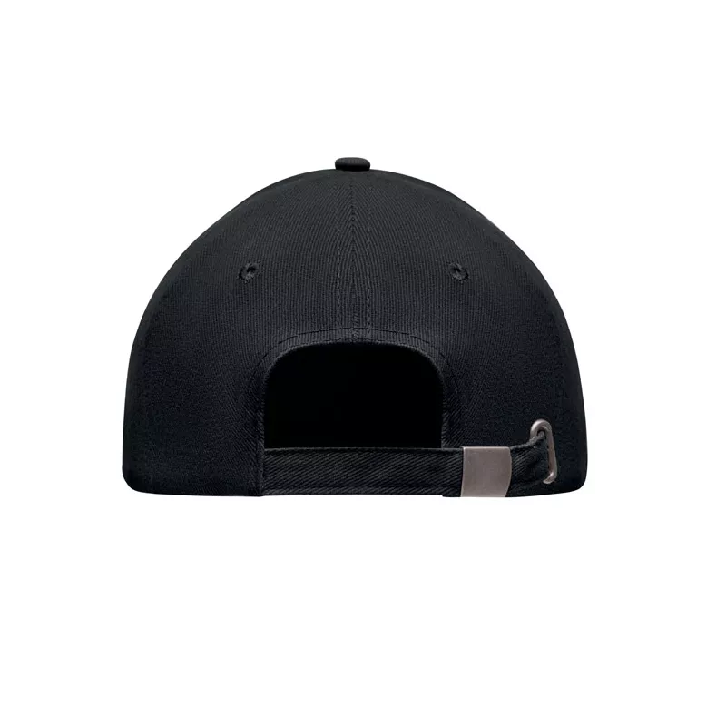 Czapka z daszkiem 5-panelowa 260 g/m² LONG BEACH SINGA - Czarny (MO6875-03)