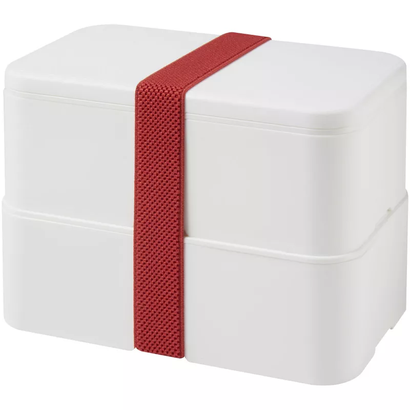Dwupoziomowe pudełko na lunch 2 x 700 m MIYO - Biały-Czerwony (21047008)