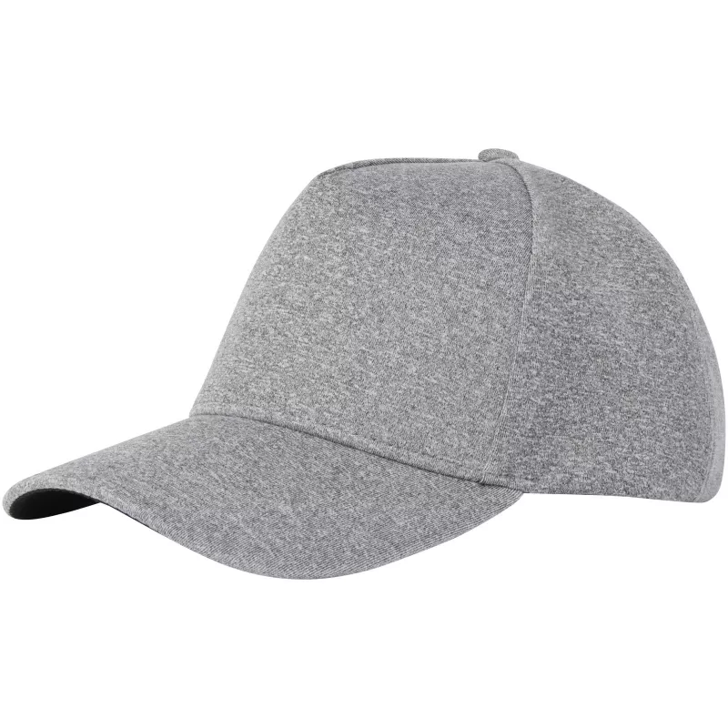 Manu 5-panelowa elastyczna czapka z daszkiem - Szary melanż (38682800)