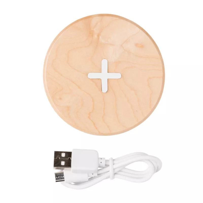 Drewniana ładowarka bezprzewodowa 5W - brązowy (P308.819)