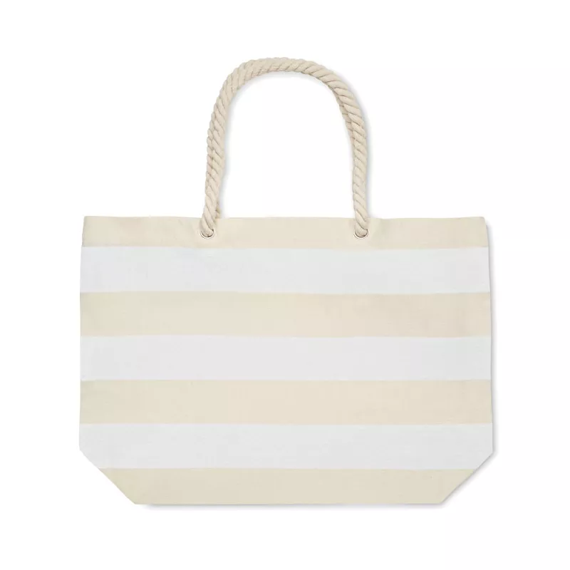 Torba plażowa bawełniana 220 g/m² HEAVEN STRIPE - Bialy (MO2126-06)