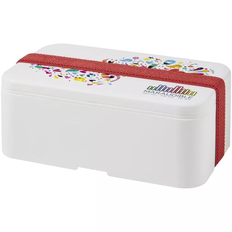 MIYO jednopoziomowe pudełko na lunch  - Biały-Czerwony (21046901)