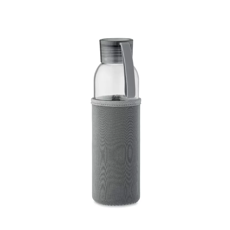 Butelka szklana z recyklingu 500 ml w etui EBOR - Kamienny Szary (MO2089-15)