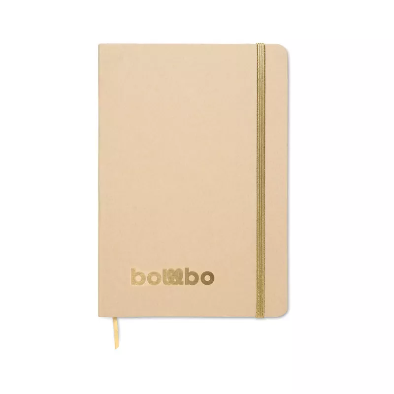 Notes A5 w okładce z kartonu 80 kartek w linię ROUTE - Matowy Zloty (MO2580-98)