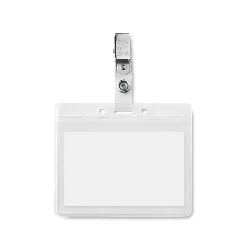 Etui na identyfikator z PVC z klipsem CLIPBADGE - Przezroczysty (MO9642-22)