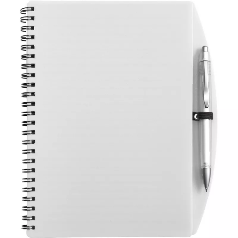 Notatnik ok. A5 z długopisem - biały (V2387-02)