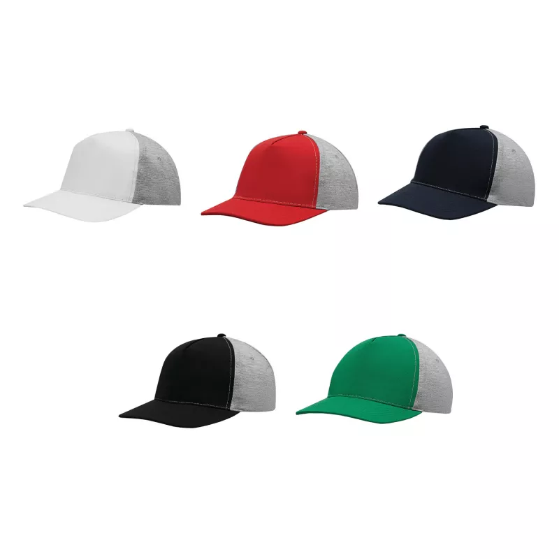 5 segmentowa czapka baseballowa - ciemnozielony, szary (56-0701605)