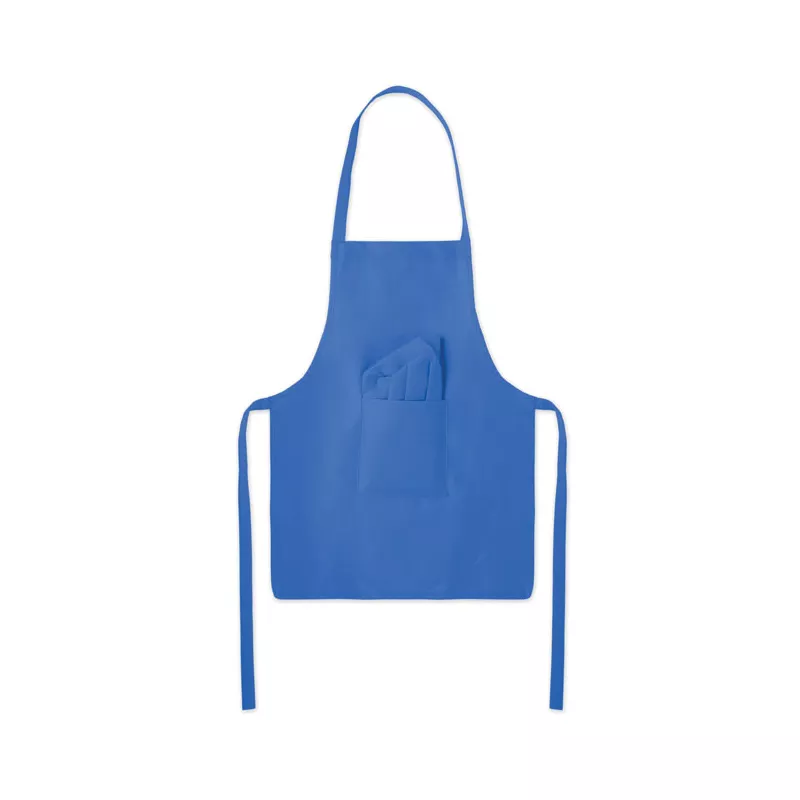 Fartuch i czapka kucharska dla dzieci 80 g/m² KID CHEF - Niebieski (MO2826-37)
