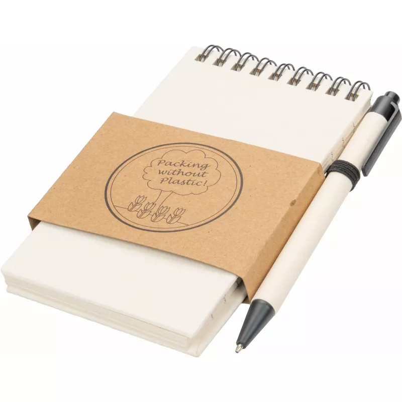 Notes A6 w linie z kartonu po mleku z długopisem AUSTIN - beżowy (374613)