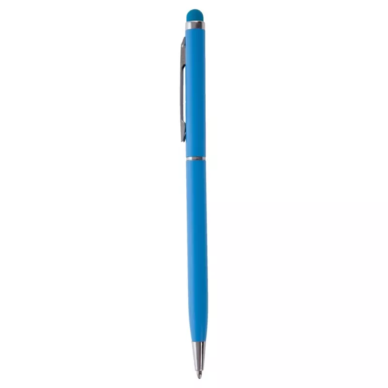 Długopis metalowy matowy z touch pen-em | Dennis - błękitny (V1637-23)