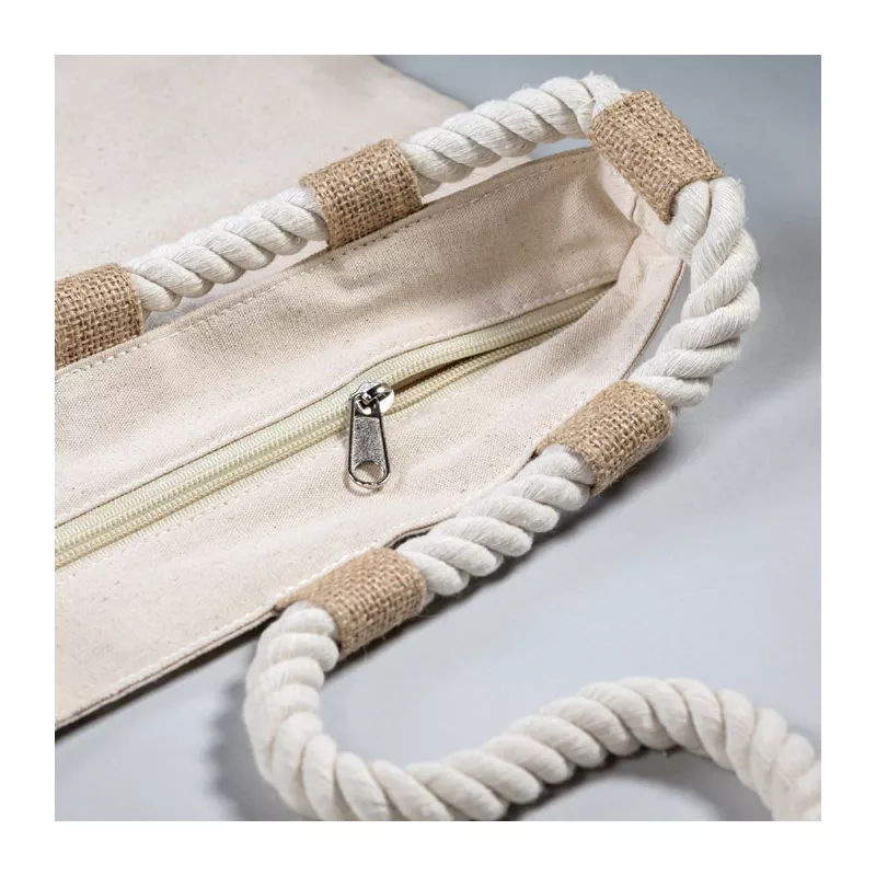 Torba plażowa z płótna i juty 280 g/m² MAKENKE - Bezowy (MO2805-13)