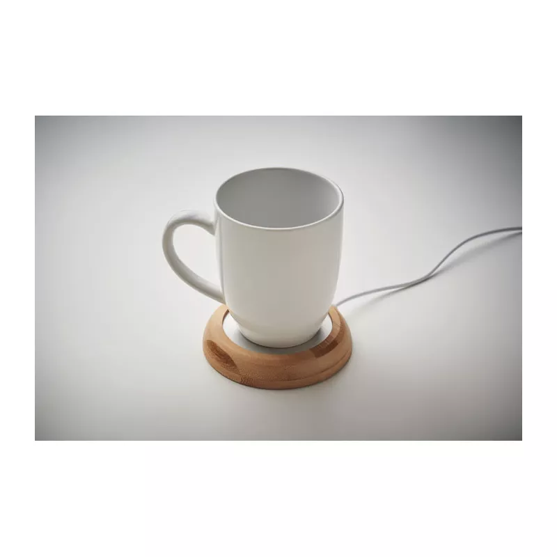 Podgrzewacz do kubka bambusowy USB MUGLET - Drewna (MO2592-40)