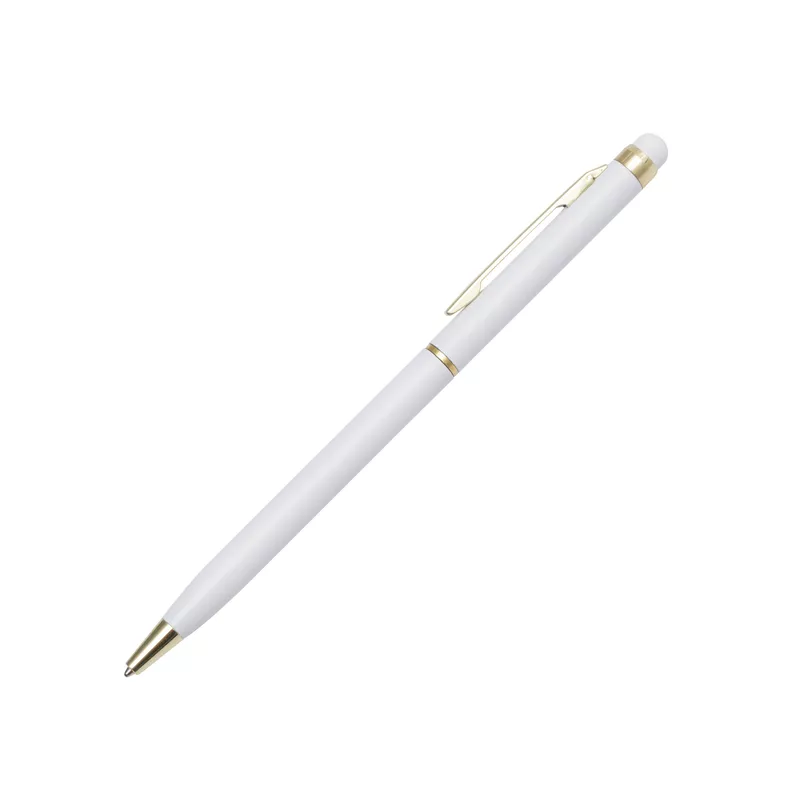 Długopis aluminiowy Touch Tip Gold - biały (R73409.06)