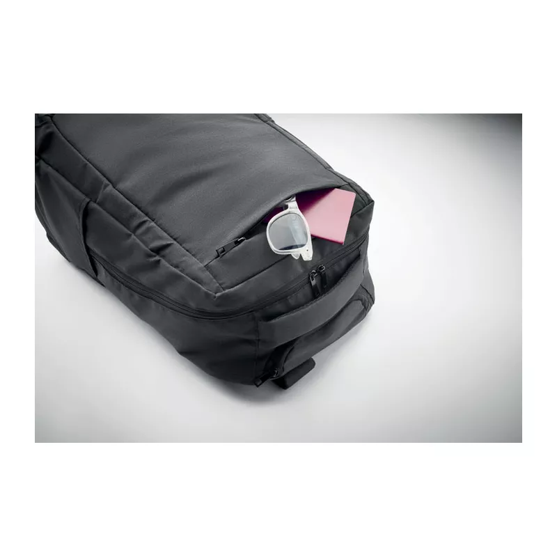 Plecak na kółkach na laptop 15" z RPET DALVIK - Czarny (MO2284-03)