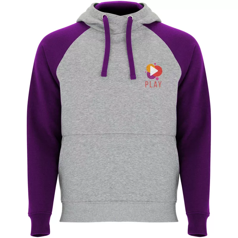 Badet dwukolorowa bluza z kapturem unisex - Fioletowy-Szary melanż (R1058-H_GREY-PURPLE)