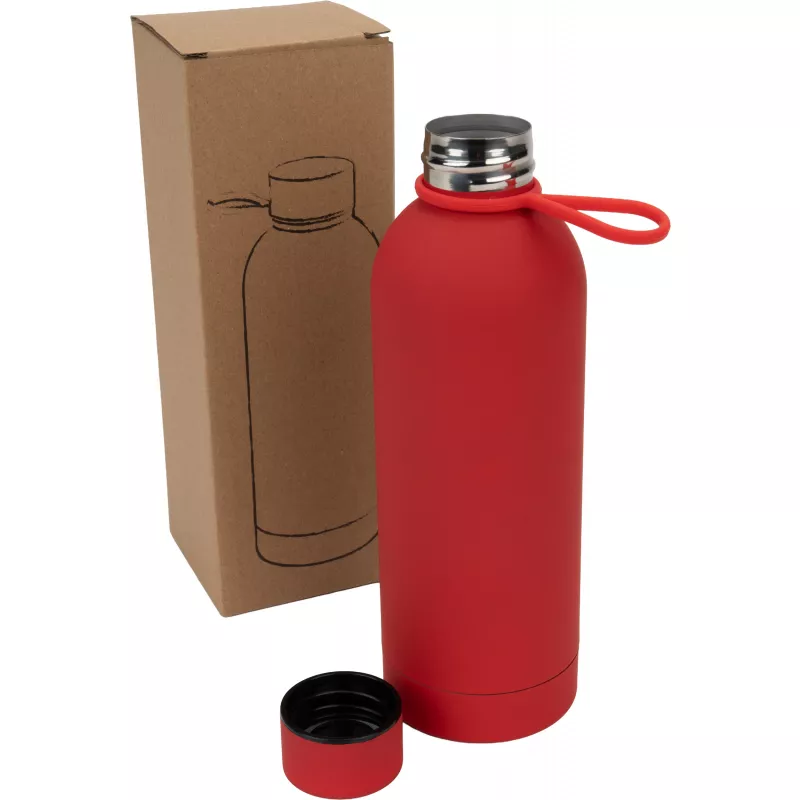 Butelka stalowa soft touch OSTRAVA 800 ml - czerwony (496805)
