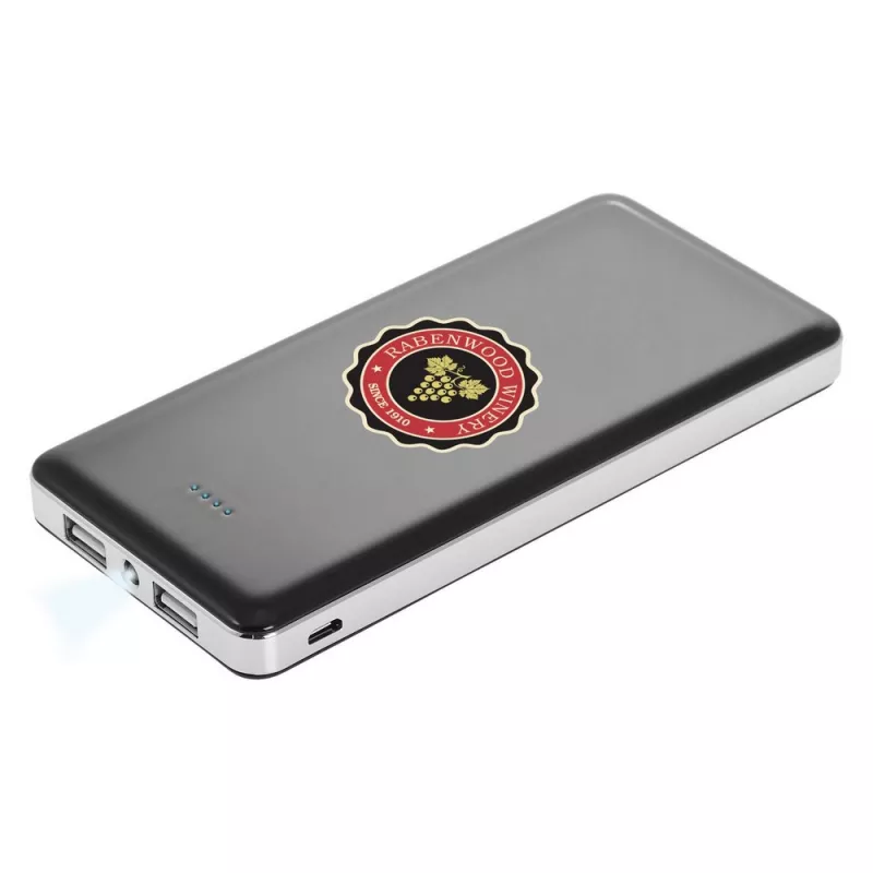 Power bank 12000 mAh z lampką | Sawyer - czarny (V3384-03)