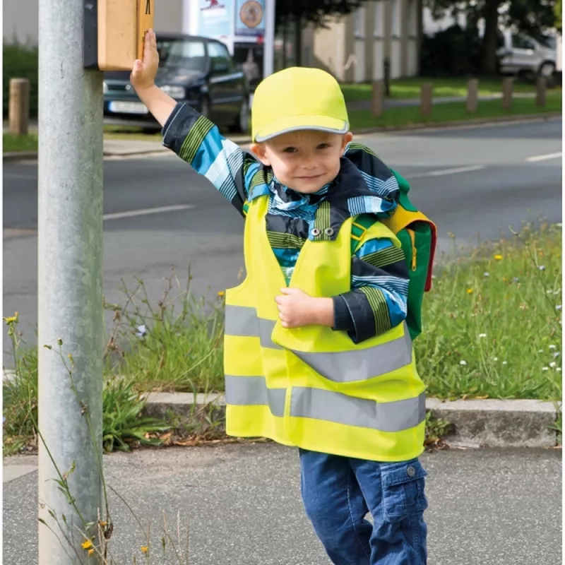 Czapka z daszkiem dla dzieci odblaskowa 6 paneli HALINA - żółty (5339808)
