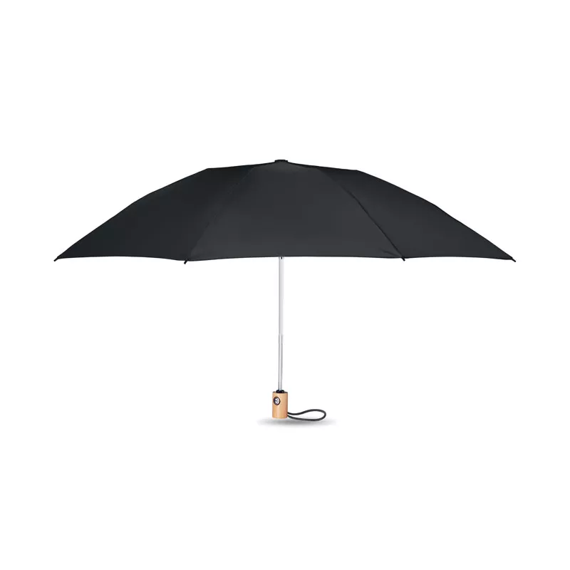 Parasol składany automatyczny 23" z RPET LEEDS - Czarny (MO6265-03)