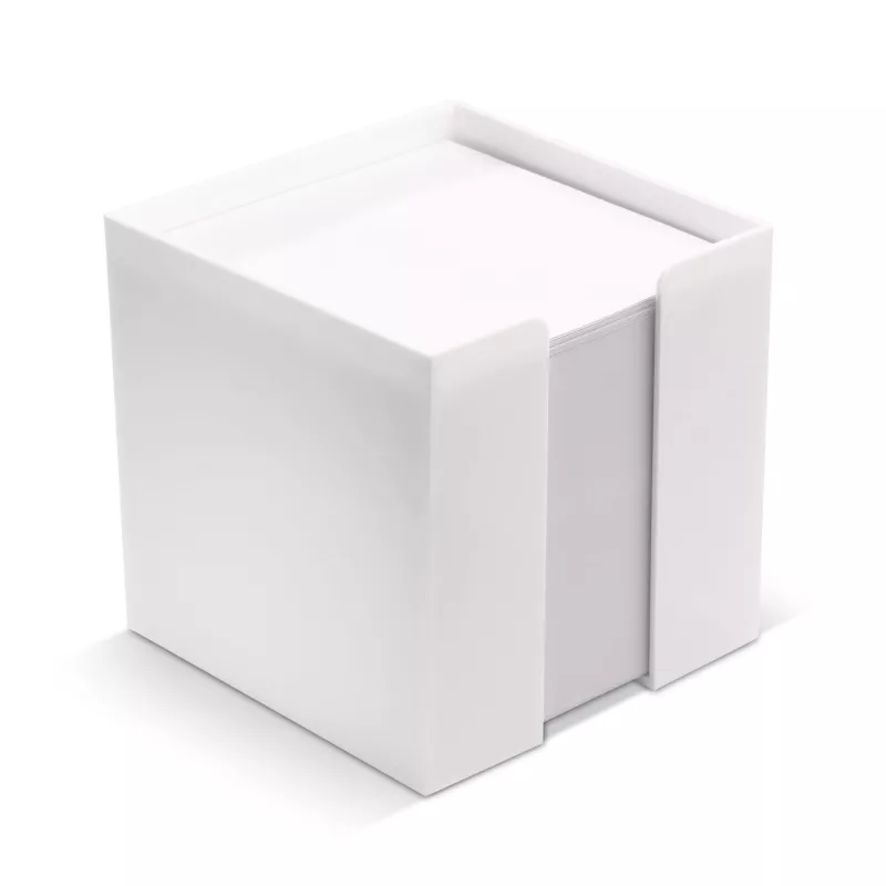 Kartki do notatek w pudełku plastikowym 10x10x10 cm - biały (LT91763-N0001)