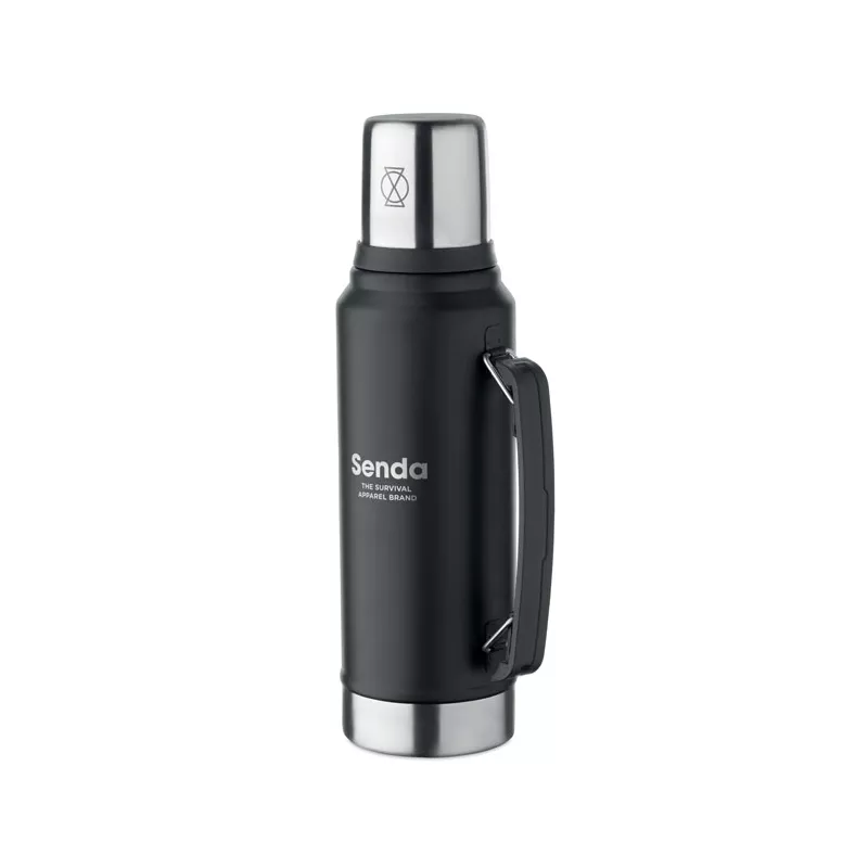Termos stalowy z kubkiem 1000 ml NYIMA - Czarny (MO2710-03)