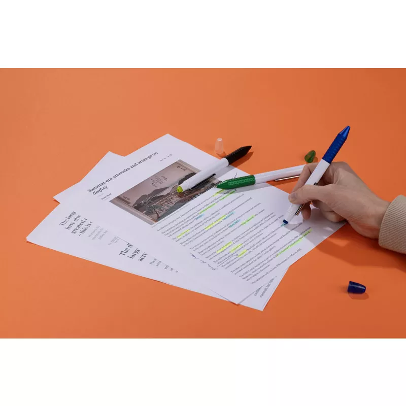 Długopis z zakreślaczem FLUO - zielony (19491-05)