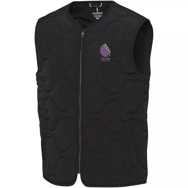 Quartz pikowany bezrękawnik typu unisex z recyklingu z certyfikatem GRS - Czarny (39477-BLACK)