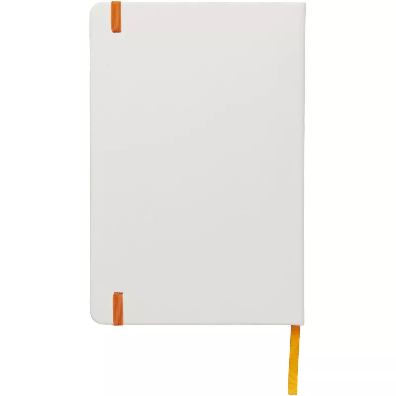 Biały notes A5 Spectrum z kolorowym paskiem - Biały-Pomarańczowy (10713504)