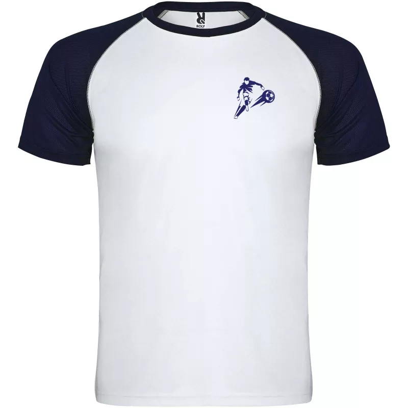 Indianapolis sportowa koszulka dziecięca z krótkim rękawem - Biały-Navy Blue (K6650-NAVYBLUE-WHITE)