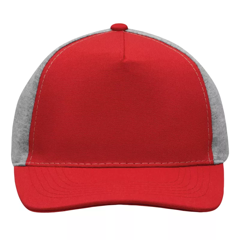 5 segmentowa czapka baseballowa - czerwony, szary (56-0701601)