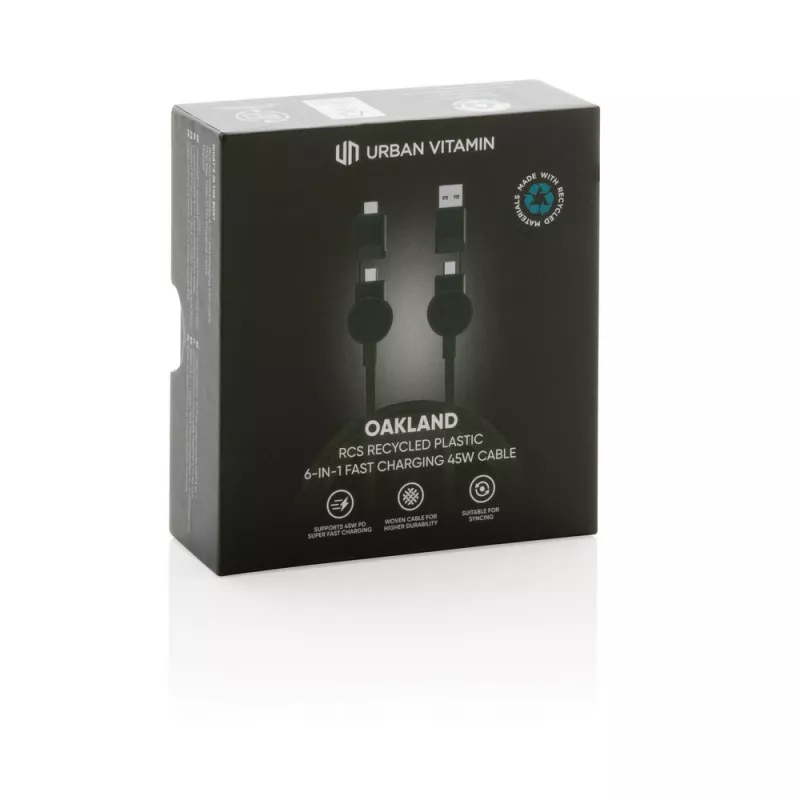 Kabel do ładowania 6 w 1 45W Urban Vitamin Oakland - czarny (P302.701)