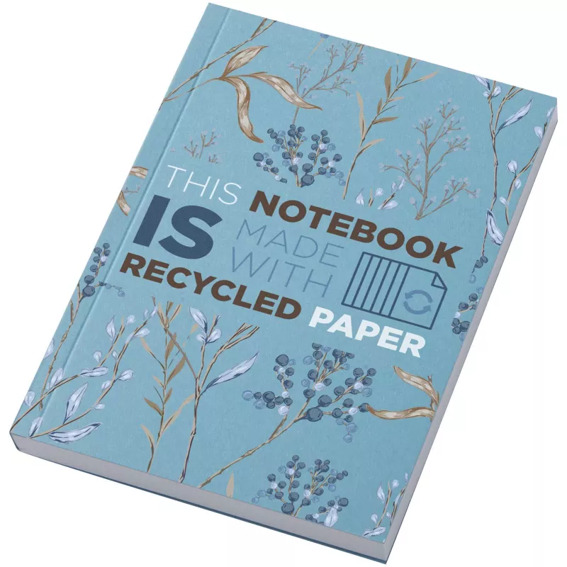 Notatnik A6 Novella Austen z miękkiej okładki z materiału z recyklingu, 100 kartek - Niebieski (21026252)