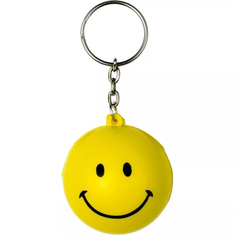 Brelok do kluczy "uśmiechnięta buzia", antystres - żółty (V8997-08)