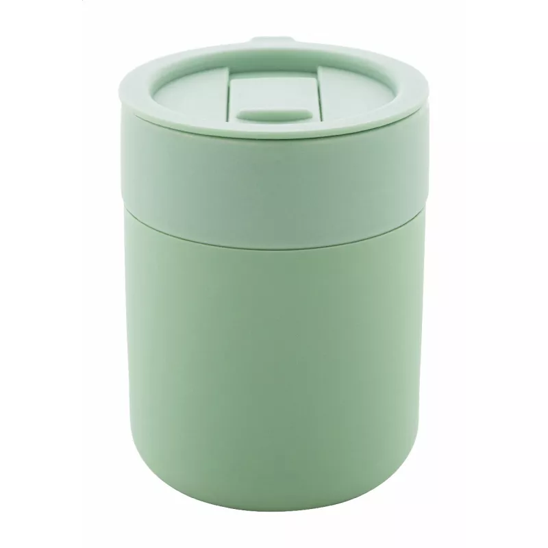 Ceramiczny kubek podróżny pokryty silikonem Liberica 300 ml - limonkowy (AP800549-07V)